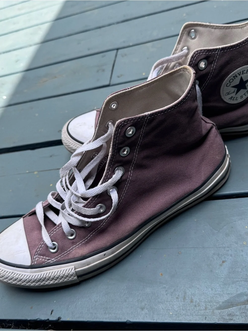 Converse High-Top Sneakers in Mauve with White Accents - Picture 8 of 8